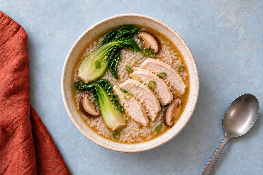 Ginger-Miso Chicken Rice Soup