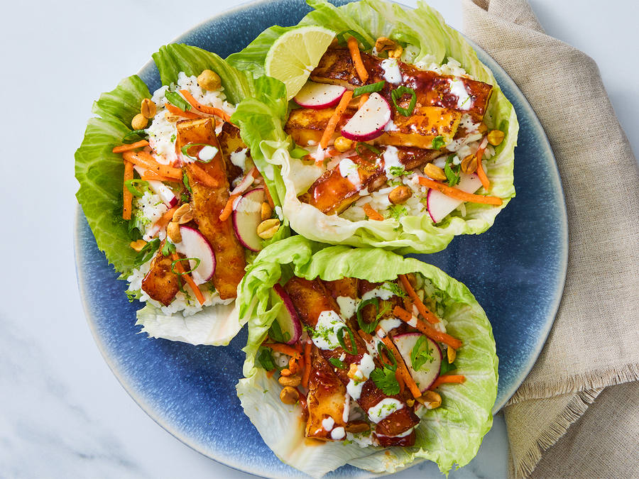 Sweet Chili Halloumi Lettuce Cups
