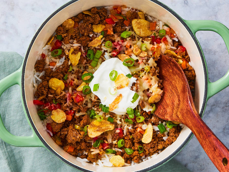 One-Pot Cheesy Mexican Beef and Rice