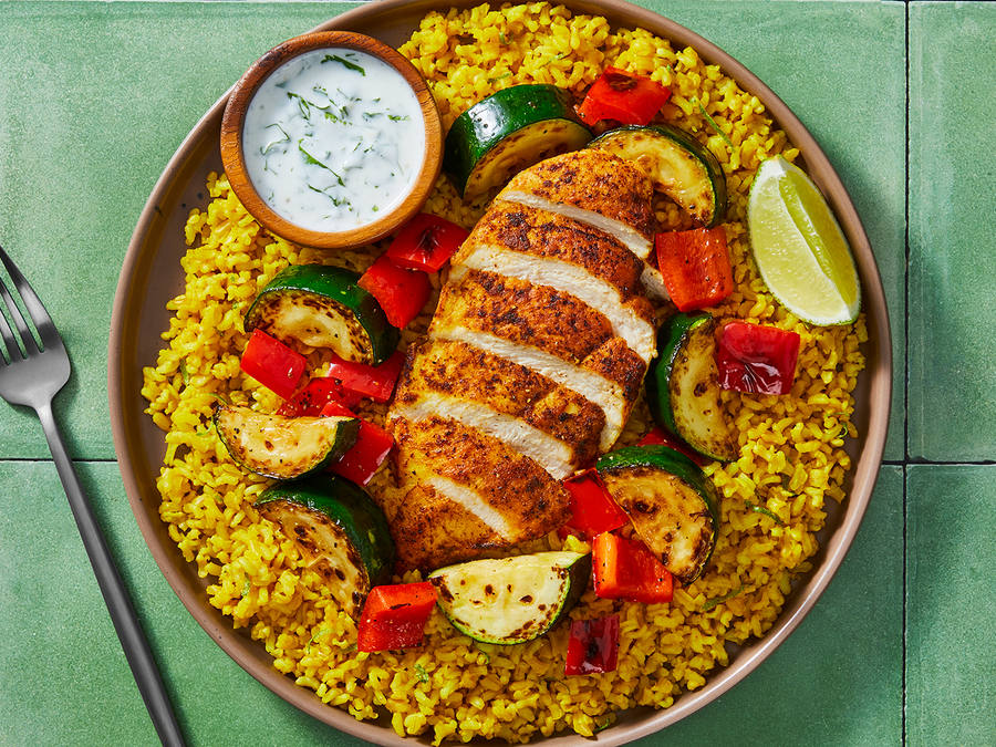 Nutritionist's Pick: Peruvian Roasted Chicken and Herby Yogurt Sauce
