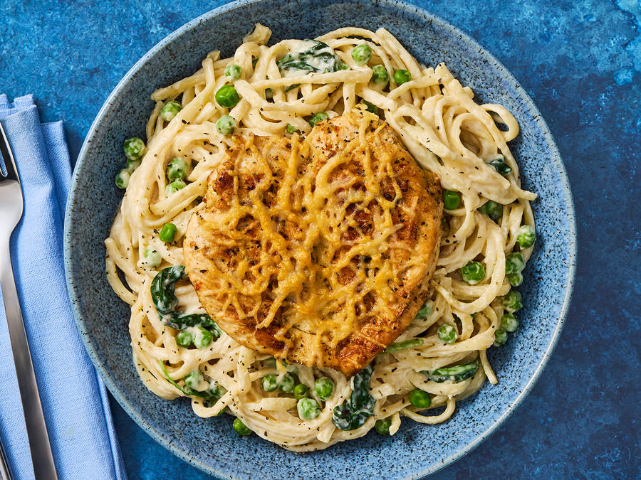 Garlic-Parmesan Chicken and Linguine