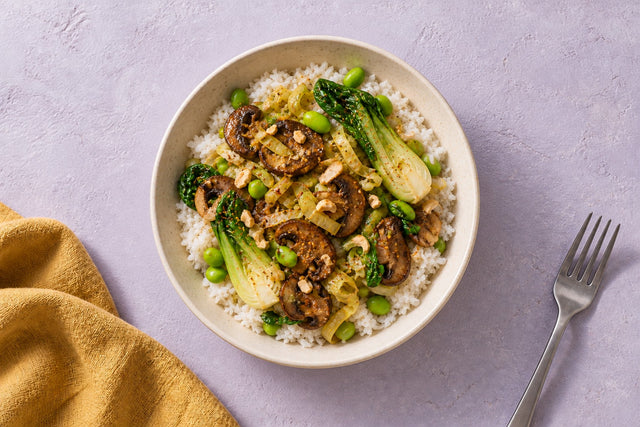 Miso Mushroom and Edamame Rice Bowl